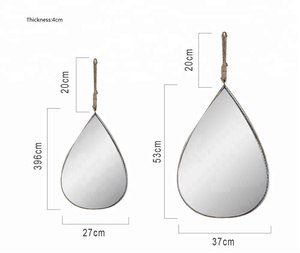 Salon loft industriel en fer forgé créatif goutte à goutte larme forme <span class=keywords><strong>miroir</strong></span> mural 2 pièces - Product Image 4