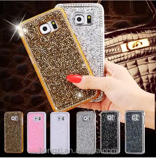For Samsung Galaxy S7 Edge Note 5 4 S6 S5 S8 1080p Case PC Hard Back Cover Luxury Bling Diamond Crystal Glitter Electroplating Cases