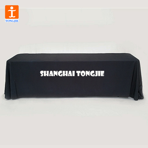 Khăn Trải Bàn TJ Màu Sắc Và Logo Tùy Chỉnh Khăn Trải Bàn Polyester Hình Chữ Nhật 90X132 Inch Khăn Trải Bàn 6ft Màu Đen Phù Hợp - Product Image 1