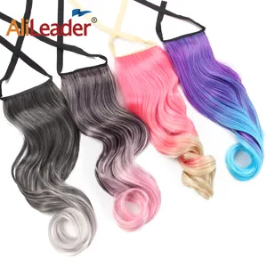 AliLeader — queue de cheval Body Wave synthétique, 20 pouces, couleur ombrée, décoration capillaire