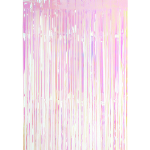 Rifornimenti del partito Sfondo Decorazione <span class=keywords><strong>Arcobaleno</strong></span> Metallic Fringe Iridescente Foglio di Tenda - Product Image 1
