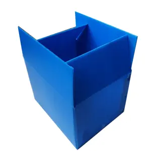 Blue folding pp correx danpla corflute corrugated coroplast turnover box
