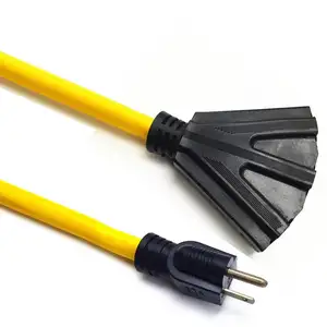 Outdoor Extension Cord Triple Outlet Heavy Duty Custom Length / Color Power Cable