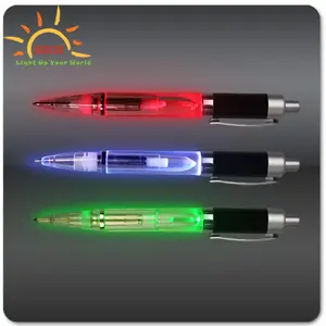 多色促销漂浮钢笔供应商礼品笔闪烁的led点亮圆珠笔
