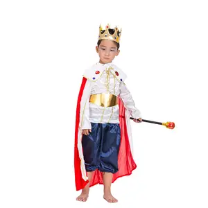 万圣节儿童国王服装舞会丹麦王子角色扮演表演服装