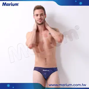 Hot Sell Fit Cutting Men Swimwear Firework Pattern Swim Brief