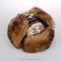 Sombrero de cazador ruso ushanka copo de nieve de piel sintética de invierno