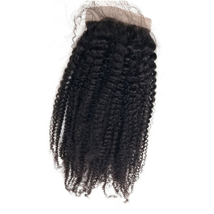 8-30 inch Trinh Nữ tóc 100% tóc con người dệt bó Brazil afro kinky bó xoăn và lụa cơ sở đóng cửa - Product Image 4