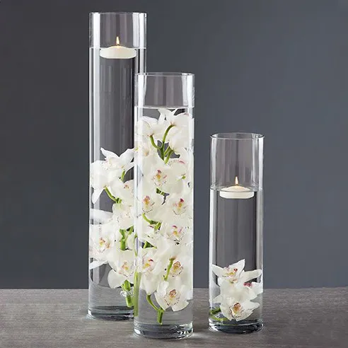 elegant votive cylinder holder for perfect decor/glass cylinder vases for table decor/cheap clear glass cylinder vases