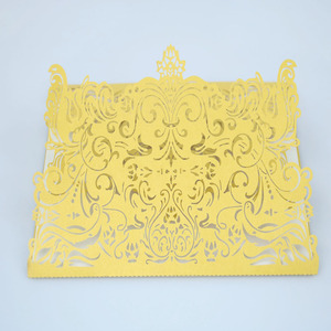 Personalizar favores de la boda laser cut perla de papel de la boda tarjeta de invitación - Product Image 3