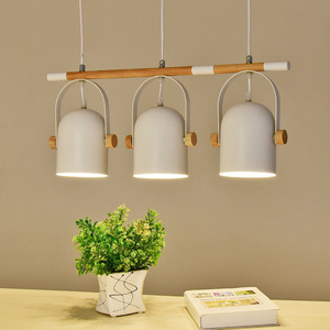 Moderne en bois titulaire lustre <span class=keywords><strong>3</strong></span> lumières lampes suspendues en fer - Product Image 4