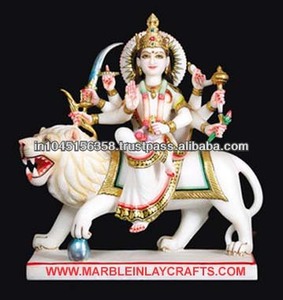 Statue de Durga en marbre indien Makrana - Product Image 1