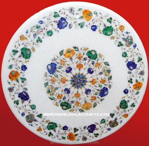 White Inlaid <b>Table</b> <b>Tops</b> - Product Image 1