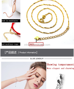 XD Factory wholesale P179 925 Sterling Silver <strong>Necklace</strong> <strong>Extender</strong> 925 Silver Extension Chain 925 Sterling Silver Growth Chain - Product Image 4