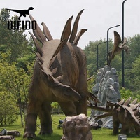 Tema Parkı Oyun Alanı Eğlence Parkı Aktivitesi için Gerçek Boyutta Animatronik Stegosaurus Dinozor Robotu