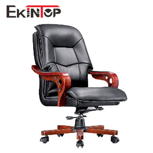 Ekintop Superior Luxus Ergonomischer Bürostuhl Boss <span class=keywords><strong>Massage</strong></span> Holzbeine Executive Armlehnen PU Leder Büros tühle