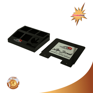 Présentoir de bouteilles cosmétiques de comptoir en acrylique noir avec support d'affiche présentoir de cosmétiques - Product Image 5