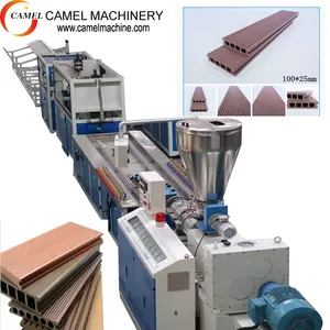 Wpc decking machine bois plastique profil ligne d'extrusion pvc déco profil ligne d'extrusion machine