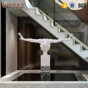 Artificial Black White Color 3D Sculptures Large Abstract Resin Statue Sculpture Home Decor