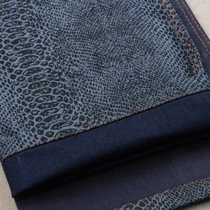 11oz fashion snake skin print elastic jeans denim fabric