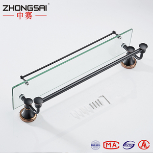 Baño real montado en la pared <span class=keywords><strong>de</strong></span> negro solo <span class=keywords><strong>de</strong></span> toalla <span class=keywords><strong>de</strong></span> vidrio estante <span class=keywords><strong>de</strong></span> pared <span class=keywords><strong>con</strong></span> barra <span class=keywords><strong>de</strong></span> toalla - Product Image 5