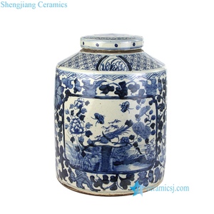RZPJ04/05 Pot en céramique antique peint à la main de la dynastie Qing, pots de rangement en <span class=keywords><strong>porcelaine</strong></span> ancienne peints à la main - Product Image 3