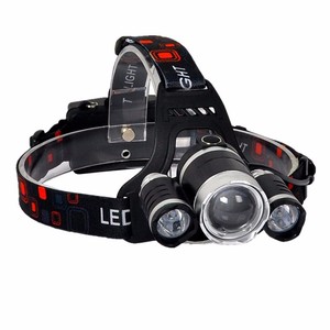 5000 Lumens 10W T6 + 2X R2 LED พลังงานสูงซูม DC แบบชาร์จไฟกลางแจ้งไฟหน้า