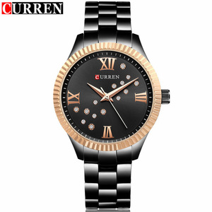 Orologio CURREN 9009 <span class=keywords><strong>da</strong></span> <span class=keywords><strong>Donna</strong></span>, Marca di Lusso, Orologio con Strass, Orologio <span class=keywords><strong>da</strong></span> Polso al Quarzo Elegante per Signore, Reloj Mujer - Product Image 1