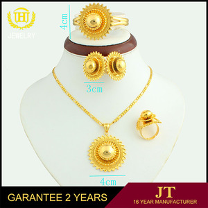 Joyería de La boda Establece 24 K Oro Verdadero Plateó el Pendiente/Pulsera/Collar Conjuntos De Joyería de La Boda - Product Image 3