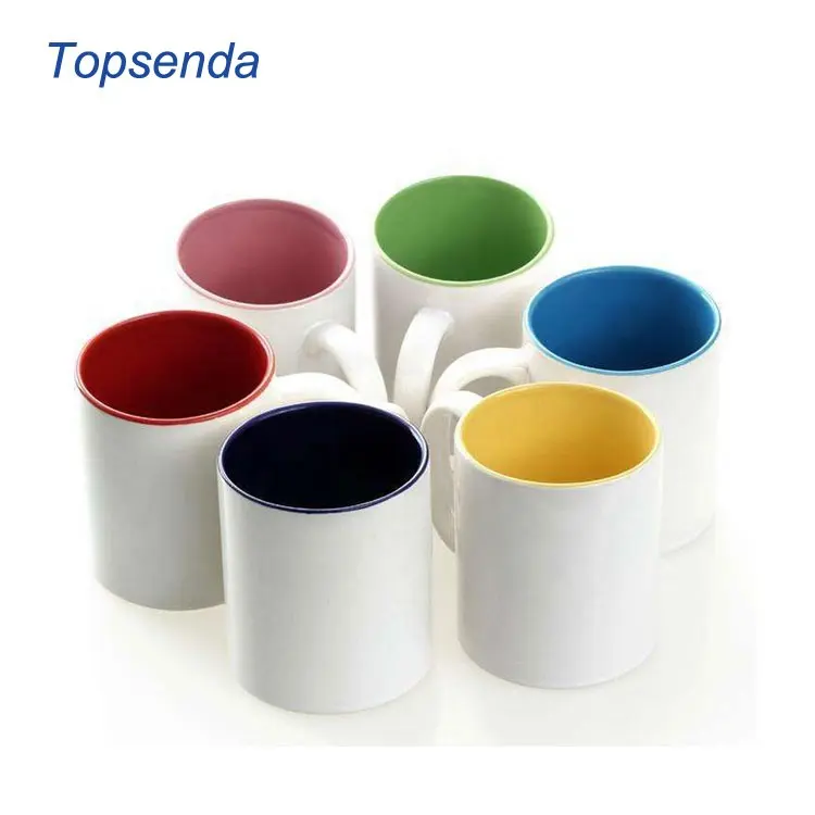 Wholesale customizable ceramic coated sublimation inner color mug blanks