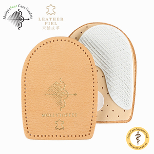 Corrective genuine leather support heel cushion insole with rubber for bowlegged - Product Image 2