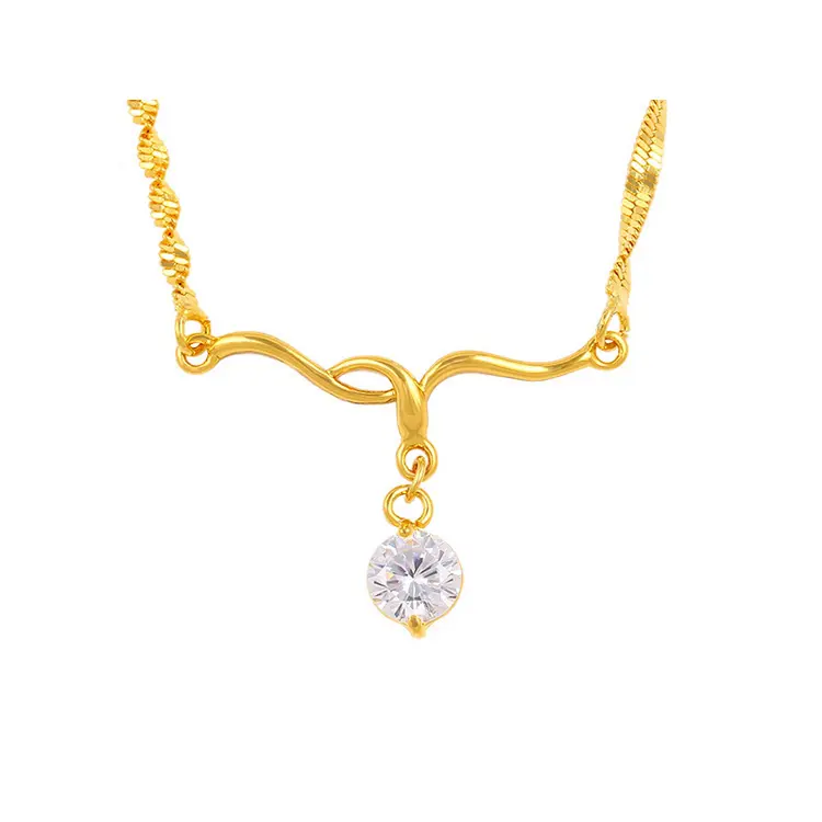 xuping jewelry 24k gold-plated idea worship exquisite design female Chinese wholesale zircon necklace pendant kolye