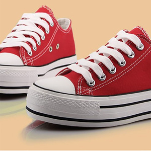 Wholesale cheap popular classic vulcanized high platform Sneakers women canvas shoes - Product Image 3