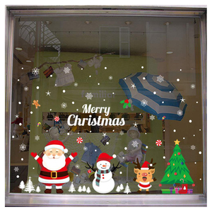 Autocollants de Noël en PVC personnalisés et réutilisables pour vitres de voiture - Product Image 1