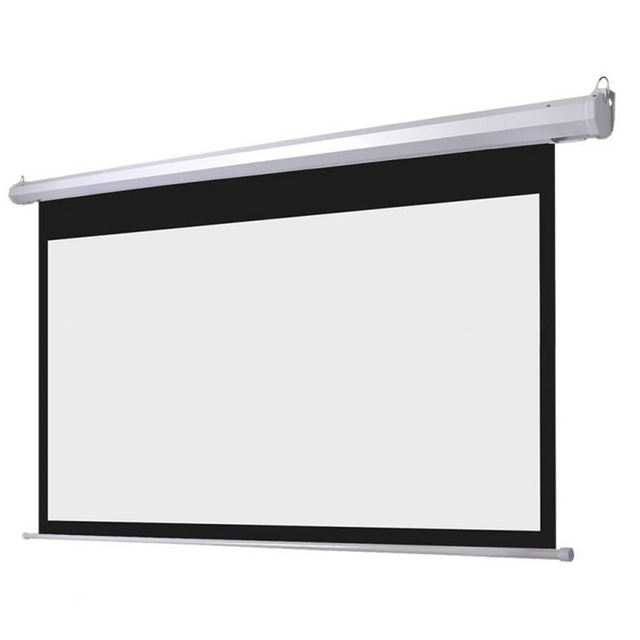 JAVES ES 100" 120" 16:9 HD Electric Motorized Matte White Projection Screen Projector Roll Black Border Remote Control 4-Year