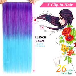 AliLeader migliore qualità all'ingrosso Clip in Clip sintetica in un pezzo per capelli, 22 "120G di seta dritto Clip in estensione capelli - Product Image 2
