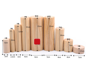 9 Piezas de Material Didáctico Montessori, Bloques de Madera Sin Terminar, Cilindros de Madera de Pino, Venta al por Mayor en Guangdong - Product Image 1