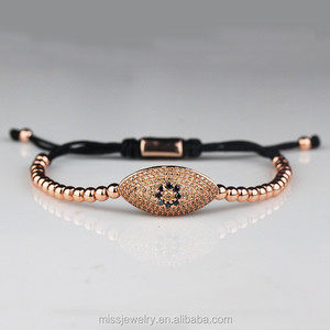 Joyería hecha a mano 925 Plata de Ley italiano pulsera mal de ojo brazalete de cuentas de metal pequeño para hombre - Product Image 2