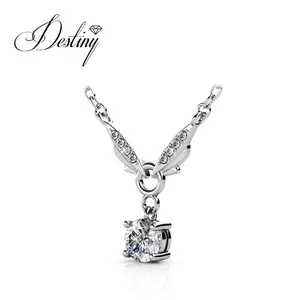 Premium Austrian Crystal Jewelry Sterling Silver / Brass Fashion Anchor Pendant Necklace Destiny Jewellery