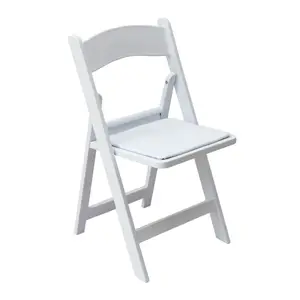 Precio al por mayor, silla plegable de resina blanca para niños al aire libre