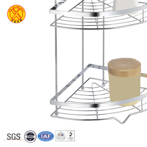 Plus populaire mural en métal en acier inoxydable shampooing organisateur de rangement 3 Niveaux salle De bain coin rack étagère de <span class=keywords><strong>douche</strong></span> - Product Image 2