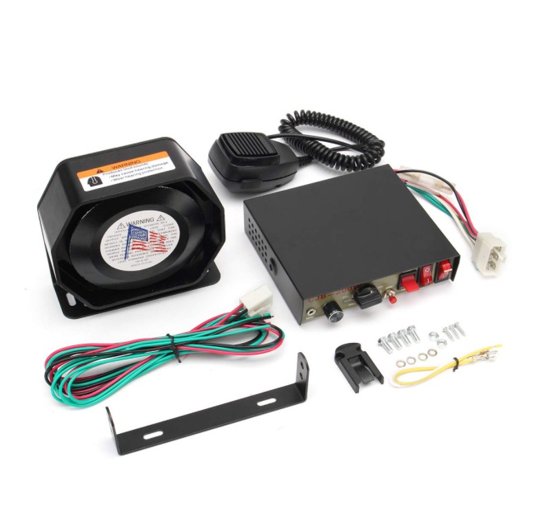 GDWLLIGHTING Alarm Security 12V 200W 8 Sound Loud Car Warning Alarm Speaker PA Siren Horn MIC System Microphone