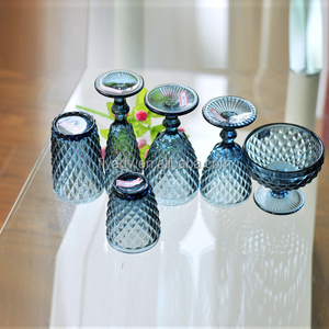 Calici da Vino Vintage Blu per Matrimoni, Bicchieri in Vetro a Prezzo Conveniente <span class=keywords><strong>e</strong></span> Portacandele in Vetro - Product Image 5
