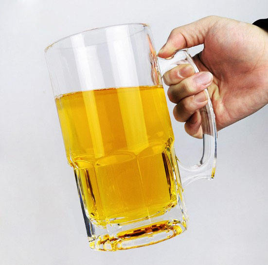 German Style Extra Large 34oz Glass Beer Stein Super Mug