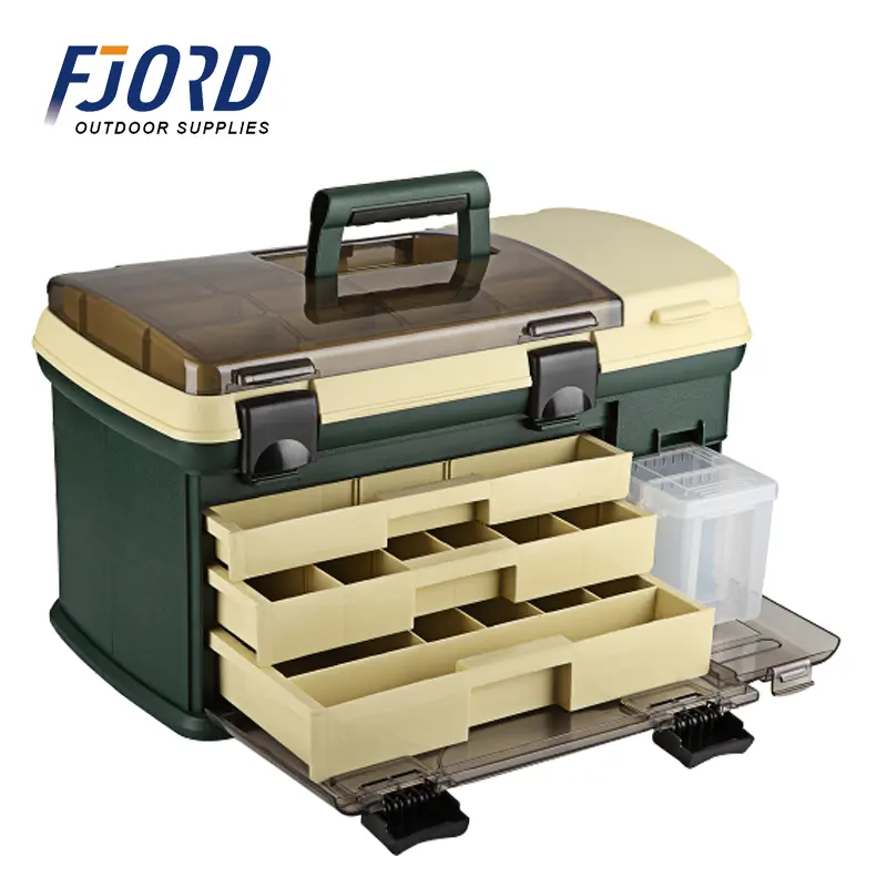 FJORD กล่องใส่เครื่องมือตกปลา,กล่องใส่อุปกรณ์ตกปลาพลาสติกแข็งสารพัดประโยชน์กันน้ำได้มีความแข็งแรงสูงขนาดกระทัดรัด1ชิ้น