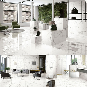 <span class=keywords><strong>Piastrelle</strong></span> in Gres Porcellanato Lucidato Effetto Marmo Calacatta Bianco Italiano, Formato Extra Large 900x1800mm, per Pavimenti di Ingressi - Product Image 2