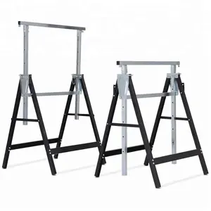 2 Pack Sawhorse Height Adjustable Folding Heavy Duty Trestle 440 £ Capacity