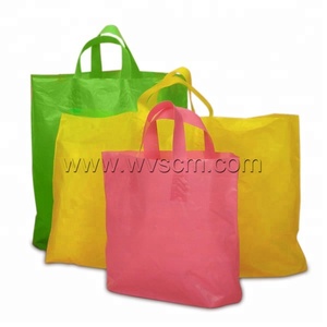 Personalizado asa de lazo bolsas de compras bolsas de regalo de plástico para el supermercado para <span class=keywords><strong>la</strong></span> marca de las tiendas - Product Image 4