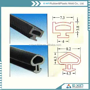 Segel Pintu Logam Campuran Aluminium/Tirai Kaca, Strip Segel Karet Dinding/EPDM Segel Jendela Kapal