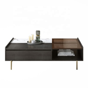 Mesa <span class=keywords><strong>de</strong></span> <span class=keywords><strong>Centro</strong></span> Moderna para Sala <span class=keywords><strong>de</strong></span> Estar con Patas <span class=keywords><strong>de</strong></span> <span class=keywords><strong>Acero</strong></span> Inoxidable Doradas, Superficie <span class=keywords><strong>de</strong></span> Vidrio <span class=keywords><strong>y</strong></span> Elevación Inteligente - Product Image 6